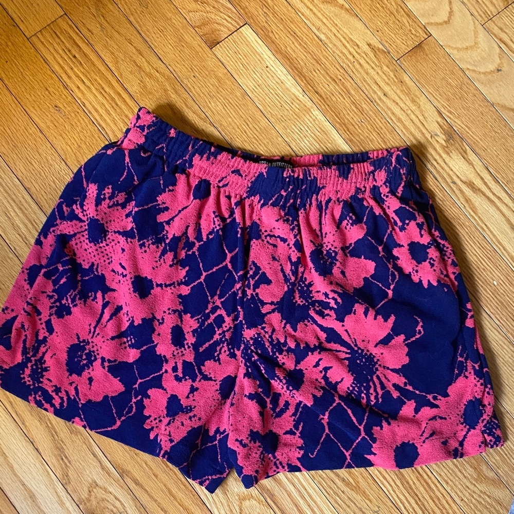 Urban Outfitters Pink and Blue Floral Women Shorts